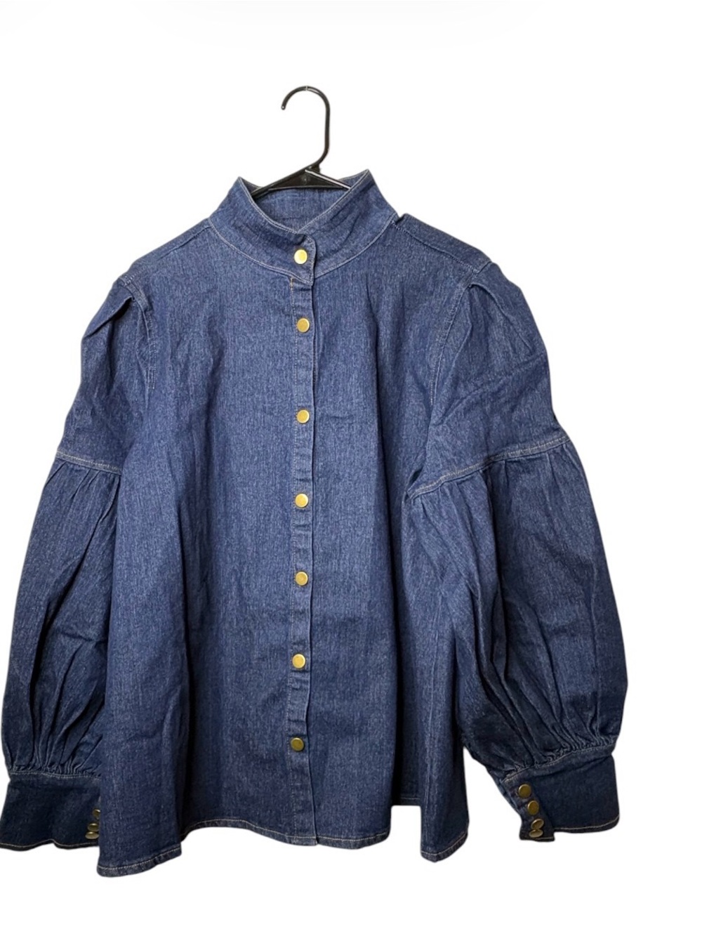 STYLEWE Dark Blue Denim Button-Front Blouse